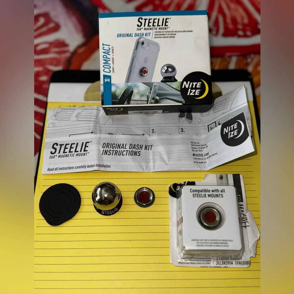 NEW Steelie 360° Magnetic phone Mount Kit+extra magnet for another device(free!)